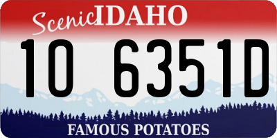 ID license plate 1O6351D