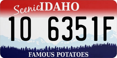ID license plate 1O6351F