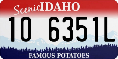 ID license plate 1O6351L