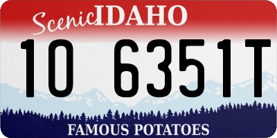 ID license plate 1O6351T
