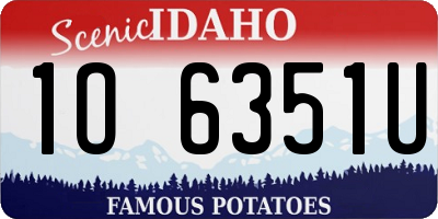 ID license plate 1O6351U