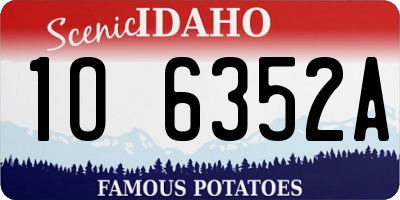 ID license plate 1O6352A