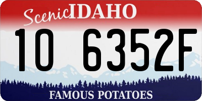 ID license plate 1O6352F