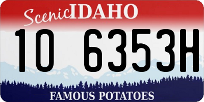ID license plate 1O6353H