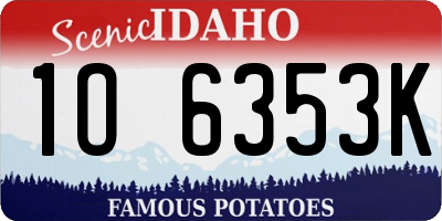 ID license plate 1O6353K