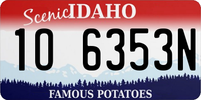 ID license plate 1O6353N