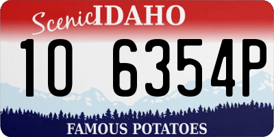 ID license plate 1O6354P
