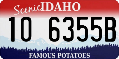 ID license plate 1O6355B