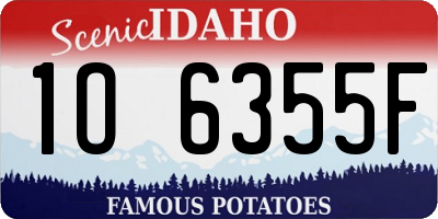ID license plate 1O6355F