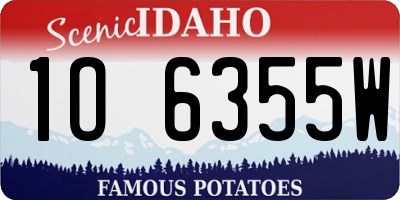 ID license plate 1O6355W
