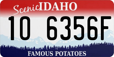 ID license plate 1O6356F