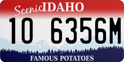 ID license plate 1O6356M