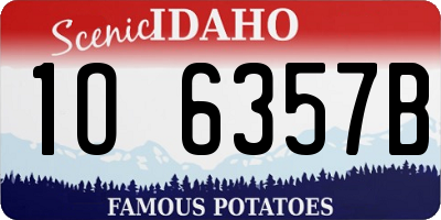 ID license plate 1O6357B