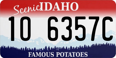 ID license plate 1O6357C