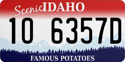 ID license plate 1O6357D