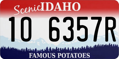 ID license plate 1O6357R