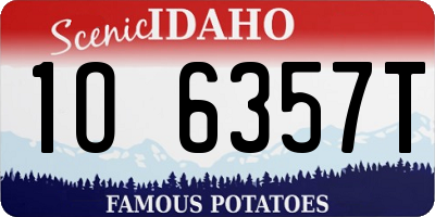 ID license plate 1O6357T