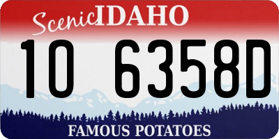 ID license plate 1O6358D
