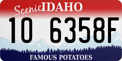 ID license plate 1O6358F
