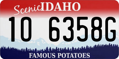 ID license plate 1O6358G