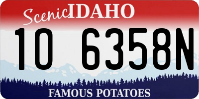 ID license plate 1O6358N
