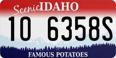 ID license plate 1O6358S