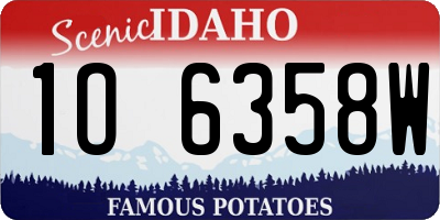 ID license plate 1O6358W