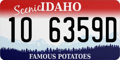 ID license plate 1O6359D