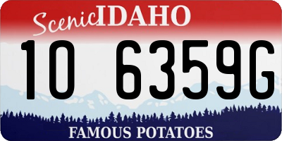 ID license plate 1O6359G