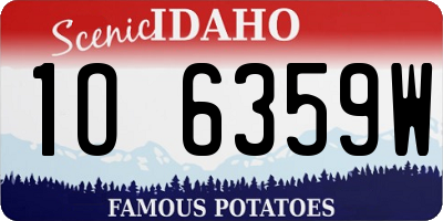 ID license plate 1O6359W