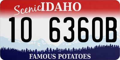 ID license plate 1O6360B