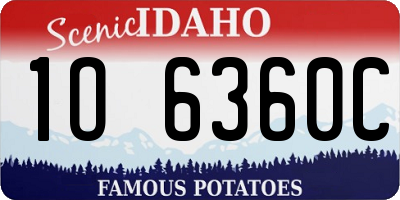 ID license plate 1O6360C