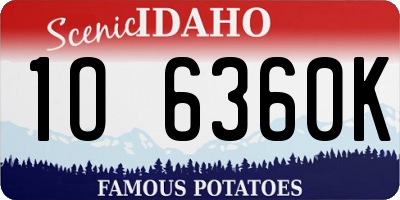 ID license plate 1O6360K