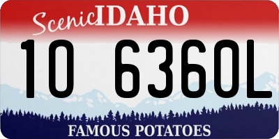 ID license plate 1O6360L