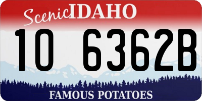 ID license plate 1O6362B