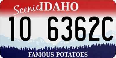 ID license plate 1O6362C