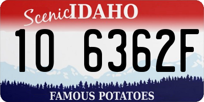 ID license plate 1O6362F