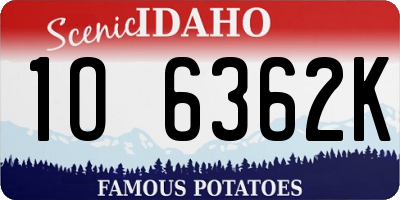 ID license plate 1O6362K