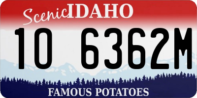 ID license plate 1O6362M