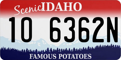 ID license plate 1O6362N
