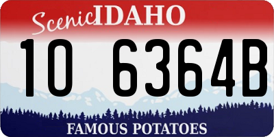 ID license plate 1O6364B