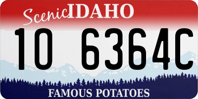 ID license plate 1O6364C