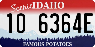 ID license plate 1O6364E