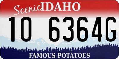 ID license plate 1O6364G