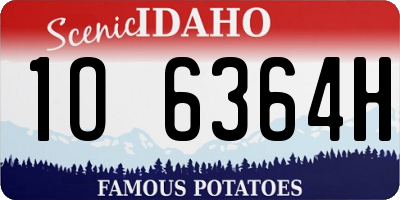 ID license plate 1O6364H