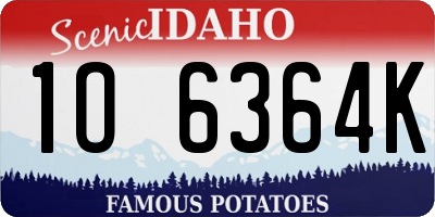 ID license plate 1O6364K