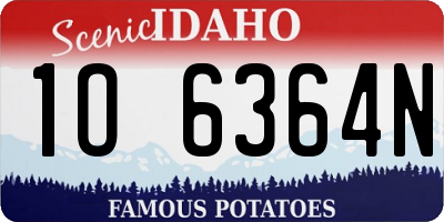 ID license plate 1O6364N