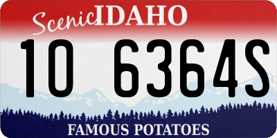 ID license plate 1O6364S