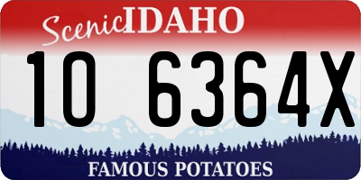 ID license plate 1O6364X