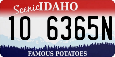 ID license plate 1O6365N